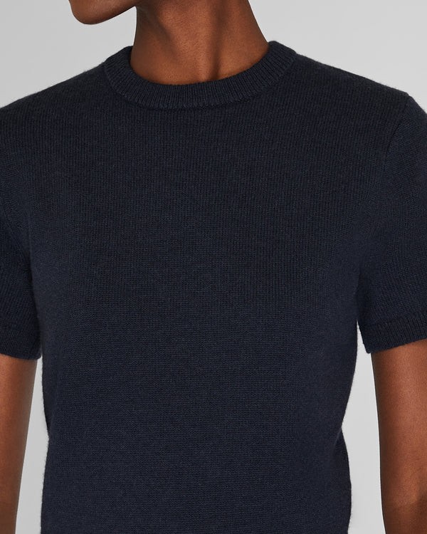 Club Monaco Cashmere Blend Shrunken Crew Neck Sweater Twilight Navy