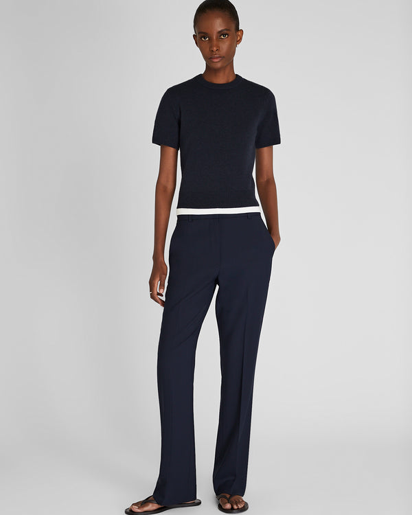 Club Monaco Cashmere Blend Shrunken Crew Neck Sweater Twilight Navy