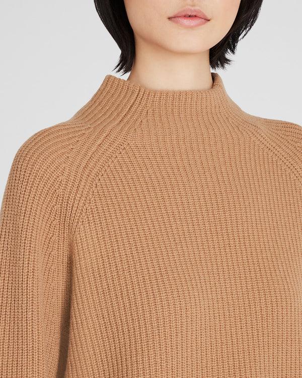 Club Monaco Cashmere Cropped Mockneck Sweater Camel