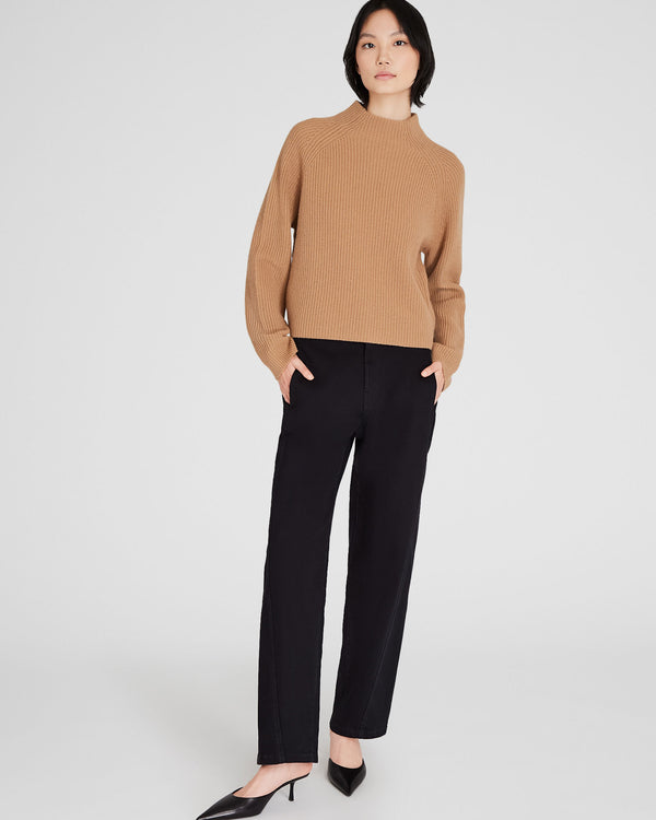 Club Monaco Cashmere Cropped Mockneck Sweater Camel