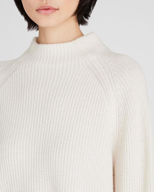 Club Monaco Cashmere Cropped Mockneck Sweater Ivory