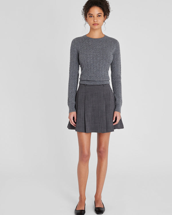 Club Monaco Cashmere Mini-Cable Long-Sleeve Crewneck Medium Heather Grey