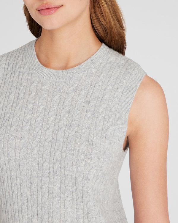 Club Monaco Cashmere Mini Cable Shell Light Heather Grey