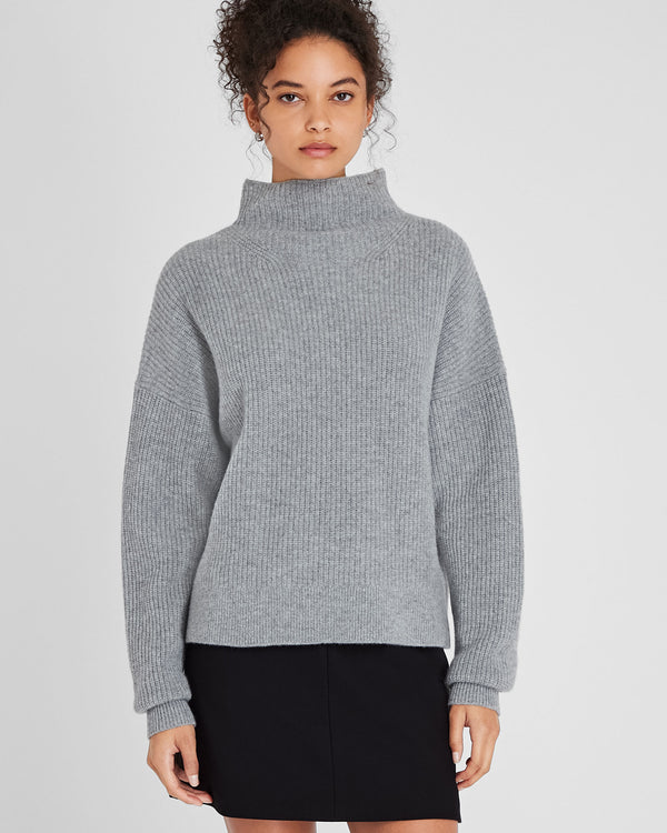club monaco Cashmere Mockneck Sweater Medium Heather Grey