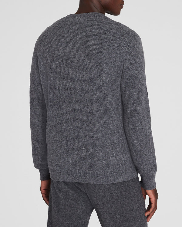 Club Monaco Cashmere Refined Racking Crewneck Medium Heather Grey