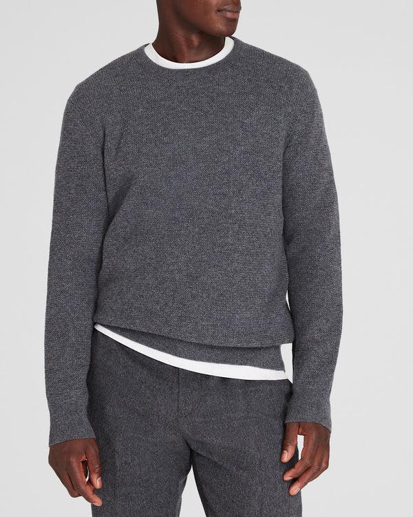 club monaco Cashmere Refined Racking Crewneck Medium Heather Grey