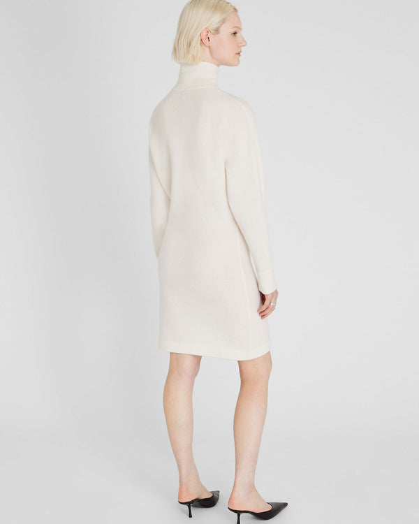 Club Monaco Cashmere Turtleneck Mini Dress Off White