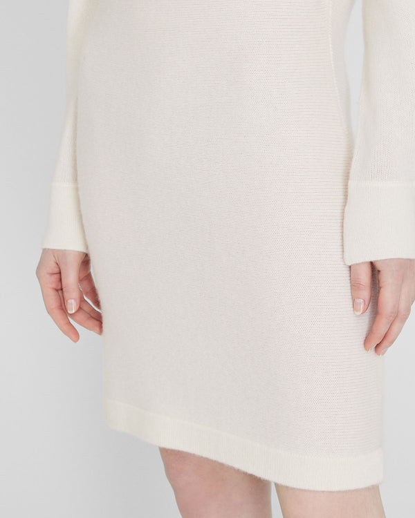 Club Monaco Cashmere Turtleneck Mini Dress Off White