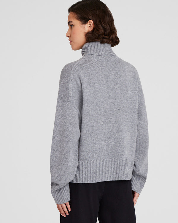 Club Monaco Cashmere Turtleneck Pullover Sweater Medium Heather Grey