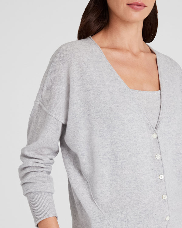 Club Monaco Cashmere V-Neck Cardigan Light Heather Grey