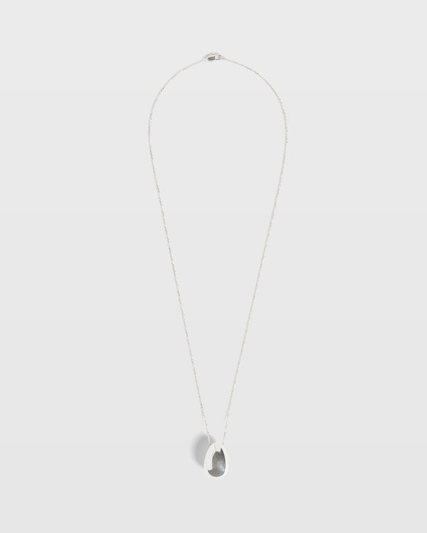 club monaco Chunky Teardrop Pendant Necklace Silver
