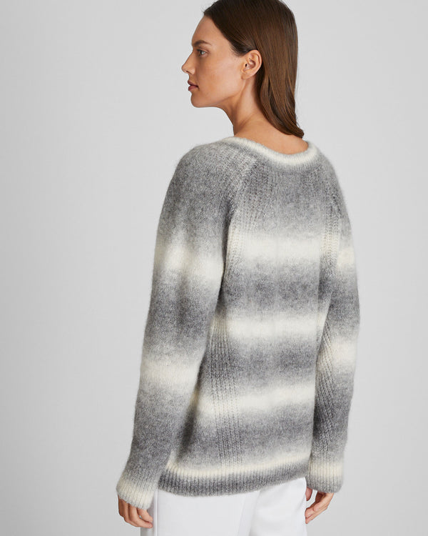 Club Monaco Alpaca V-Neck Sweater Grey Mix
