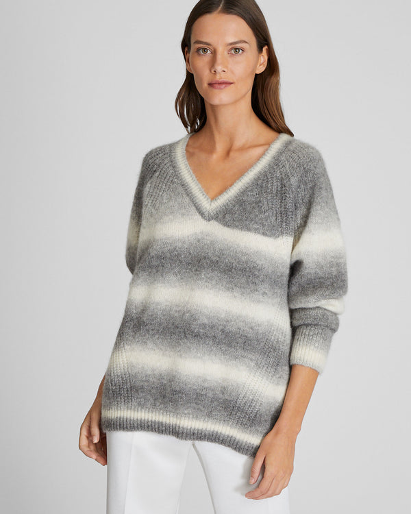 club monaco Alpaca V-Neck Sweater Grey Mix