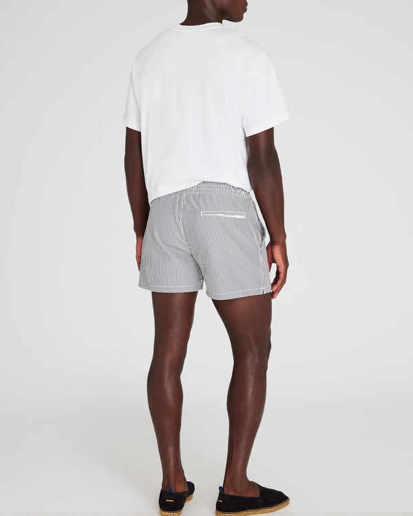 Club Monaco Arlen Seersucker 4" Swim Trunk Navy Mix