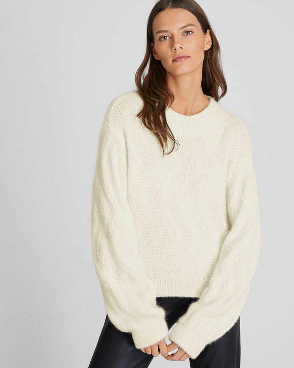 club monaco Balloon Sleeve Alpaca Sweater Ivory