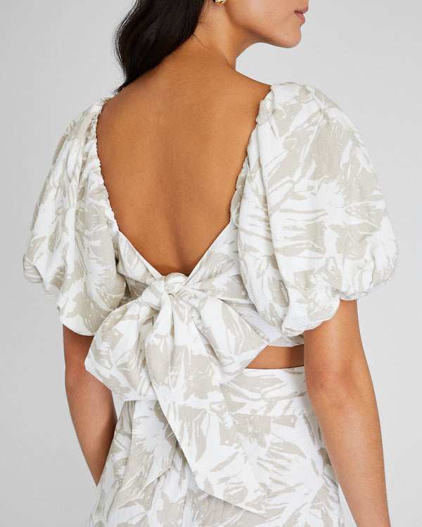 Club Monaco Balloon Sleeve Crop Top Oatmeal Base