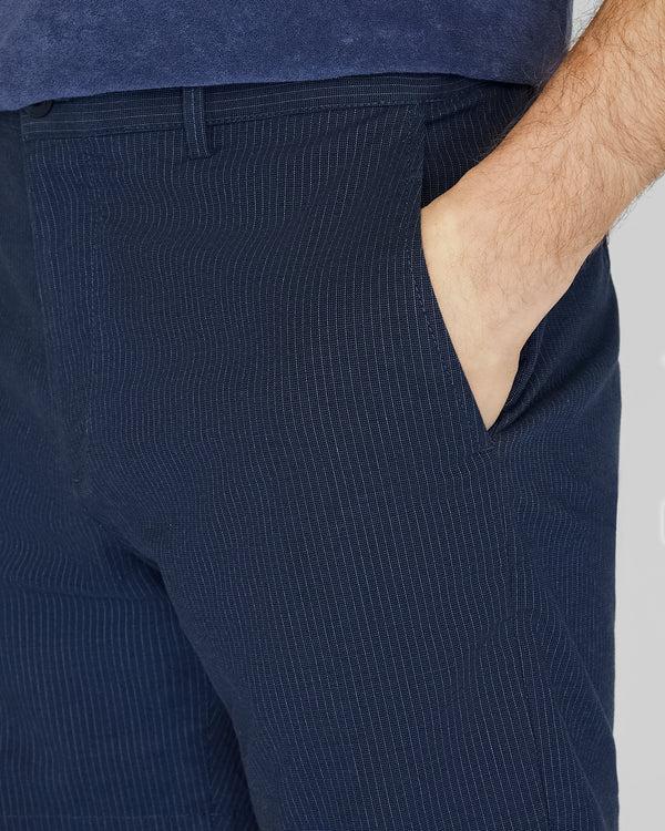 Club Monaco Baxter Micro-Stripe 7” Shorts Navy