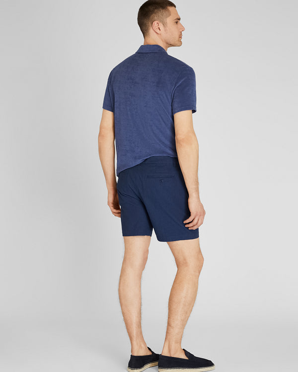 Club Monaco Baxter Micro-Stripe 7” Shorts Navy