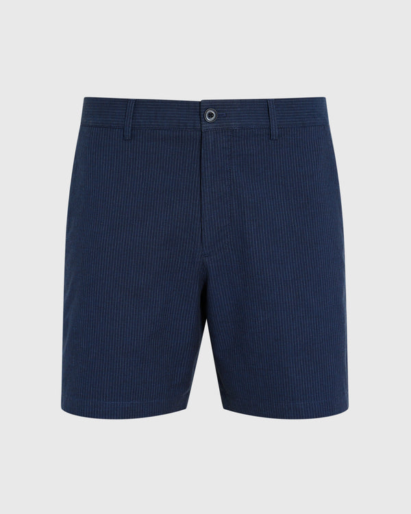 Club Monaco Baxter Micro-Stripe 7” Shorts Navy
