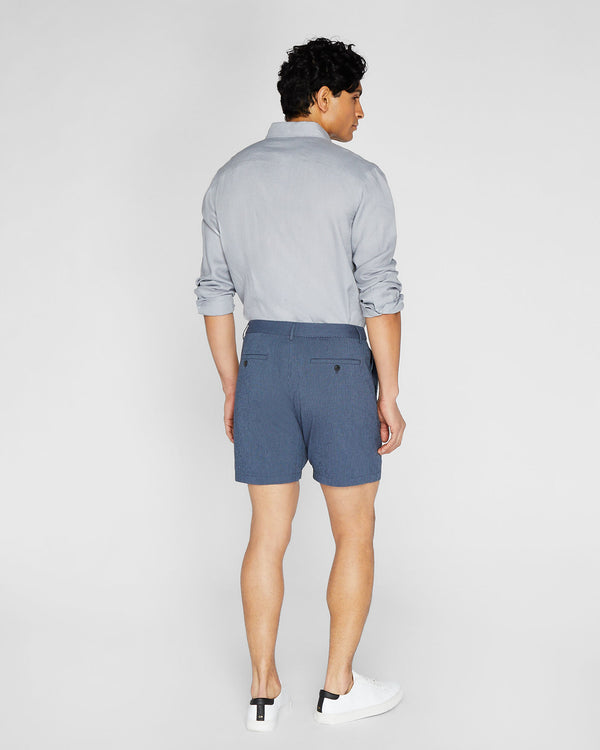Club Monaco Baxter Seersucker 7" Short Blue