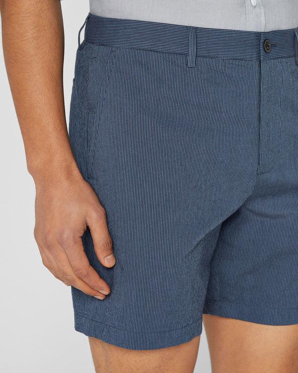 Club Monaco Baxter Seersucker 7" Short Blue