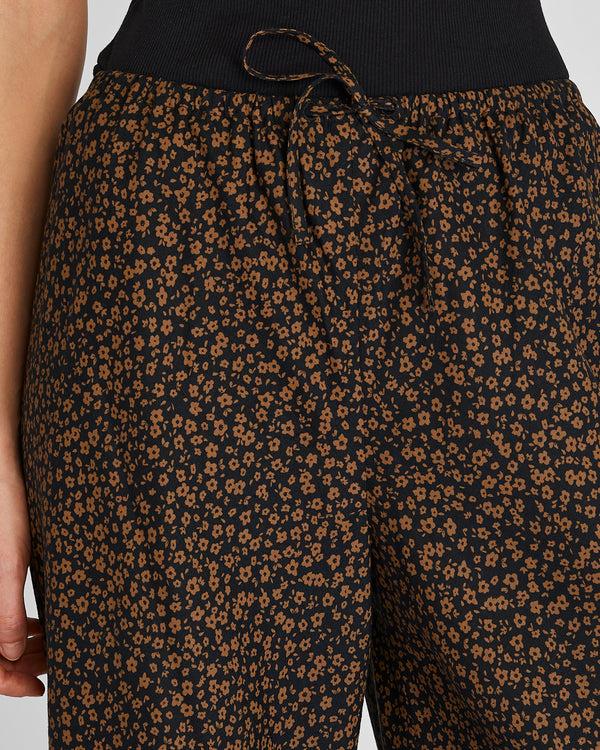 Club Monaco Bias Cut Linen Pant Brown Print