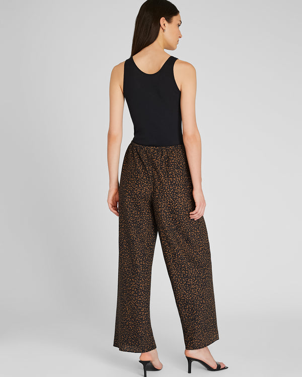Club Monaco Bias Cut Linen Pant Brown Print