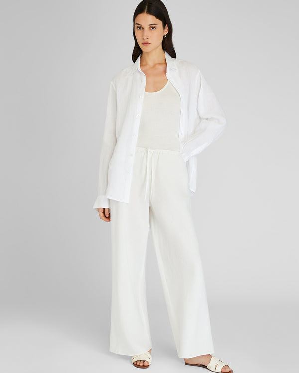Club Monaco Bias Cut Linen Pant White