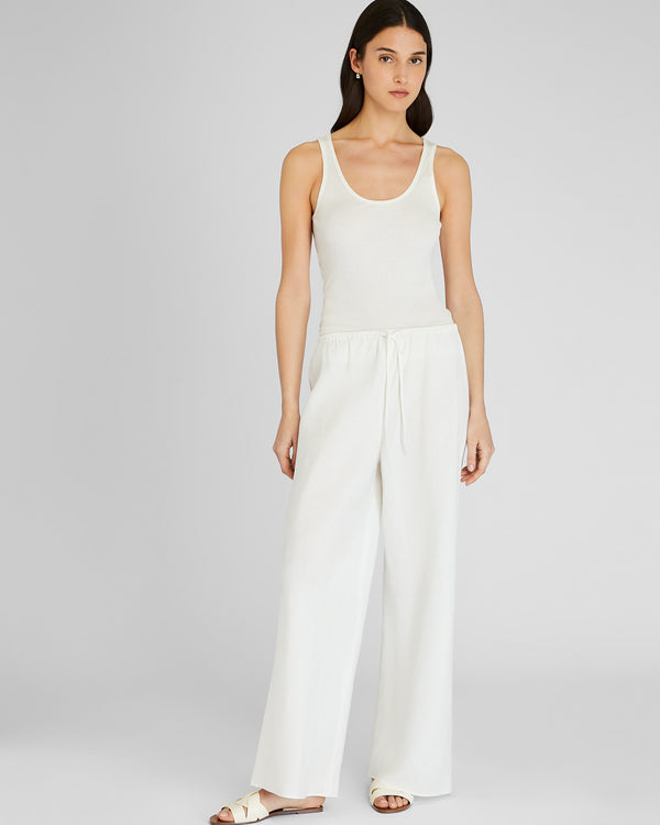 club monaco Bias Cut Linen Pant White