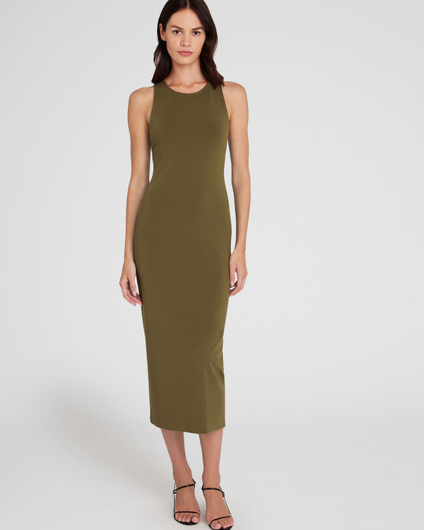 Club Monaco Bodycon Racerback Dress Peat Moss