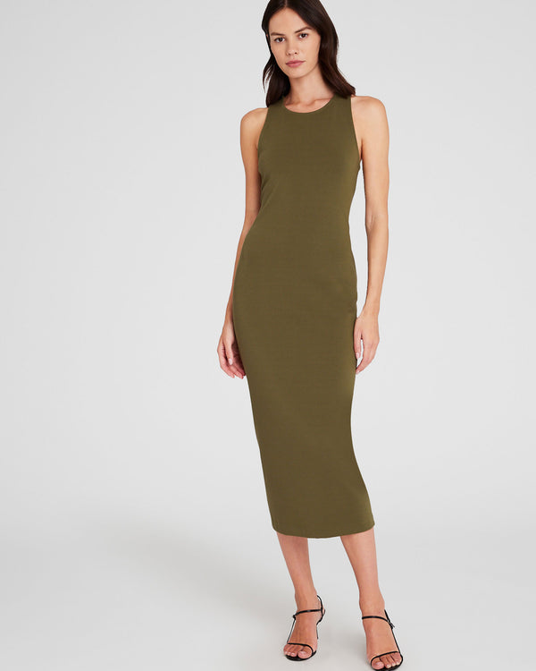 club monaco Bodycon Racerback Dress Peat Moss