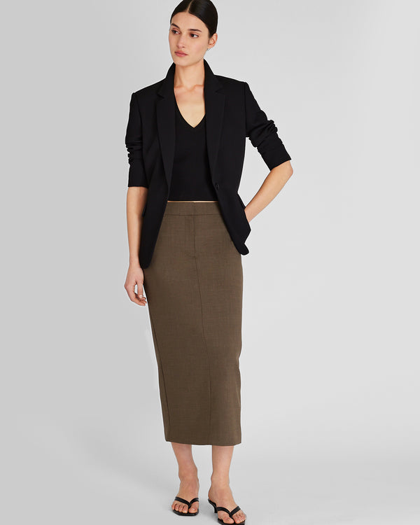 Club Monaco Borrem Column Maxi Skirt Medium Olive