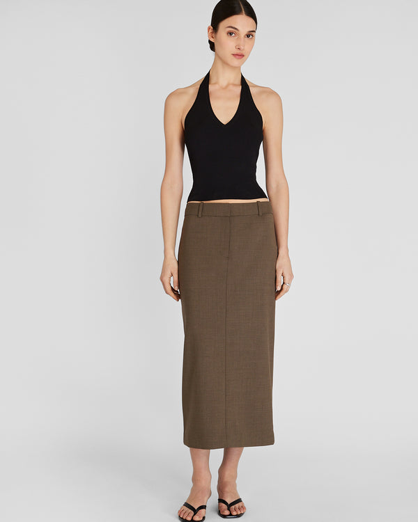 club monaco Borrem Column Maxi Skirt Medium Olive
