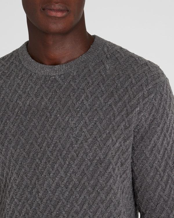 Club Monaco Bouclé Half-Diamond Crewneck Grey