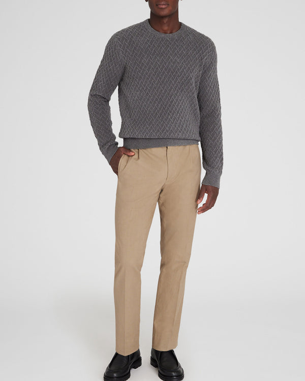 Club Monaco Bouclé Half-Diamond Crewneck Grey