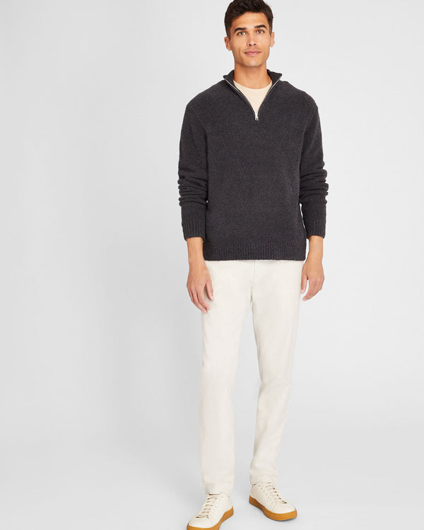 Club Monaco Bouclé Quarter-Zip Sweater Charcoal