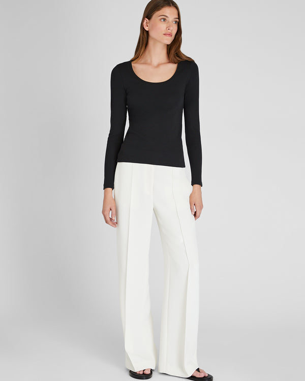 Club Monaco Bowee Long-Sleeve Scoop Neck Tee Black