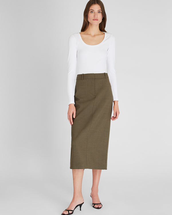 Club Monaco Bowee Long-Sleeve Scoop Neck Tee White