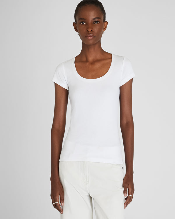 club monaco Bowee Scoop Neck Tee White