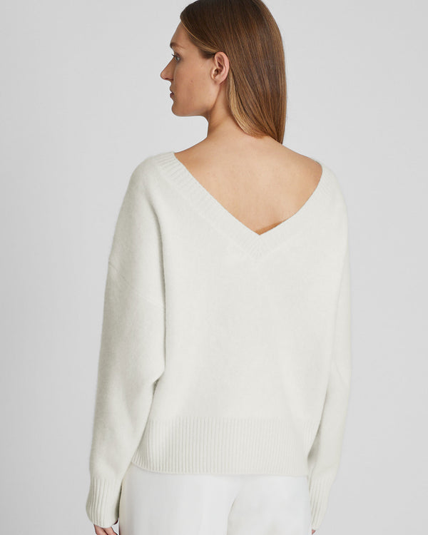 Club Monaco Brushed Cashmere V-Back Sweater Ivory