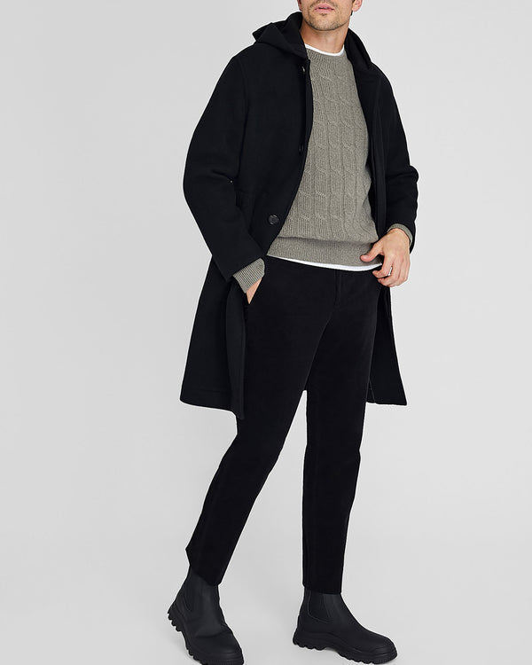 club monaco Capsule Wool Blend Hooded Coat Black