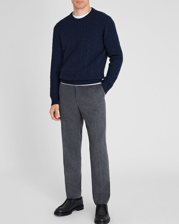 Club Monaco Cashmere Cable Crewneck Sweater Navy
