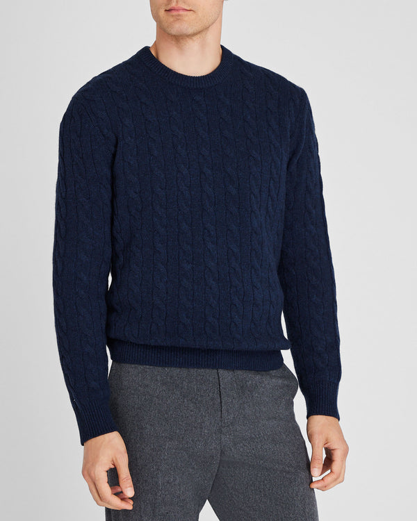 club monaco Cashmere Cable Crewneck Sweater Navy