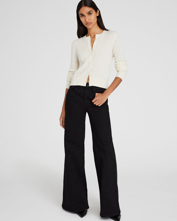 Club Monaco Cashmere Mini Cable Cardigan Ivory