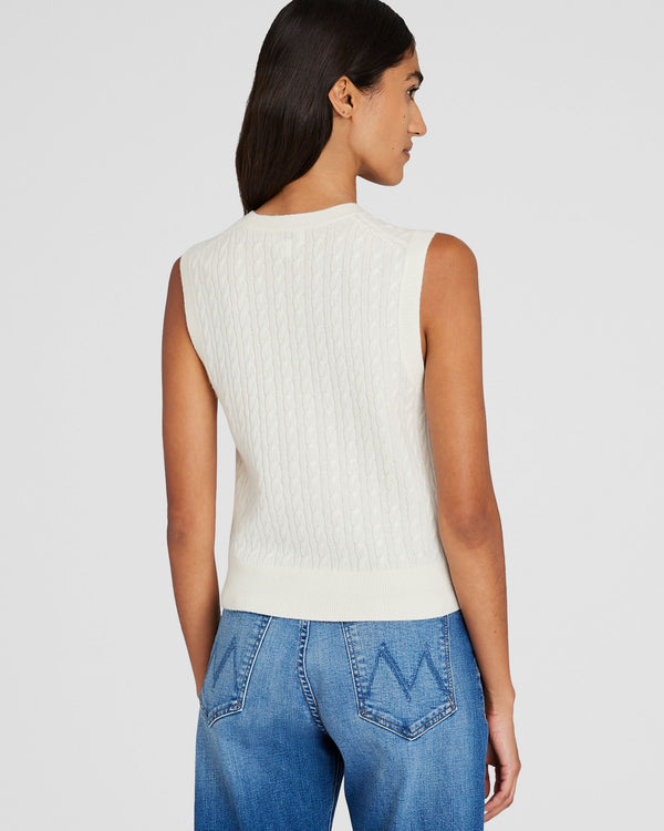 Club Monaco Cashmere Mini Cable Shell Ivory