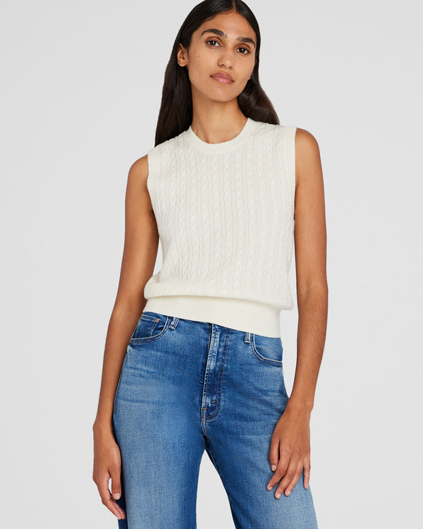 club monaco Cashmere Mini Cable Shell Ivory