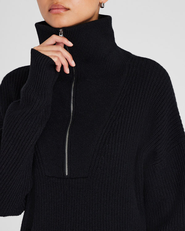 Club Monaco Cashmere Quarter-Zip Sweater Black
