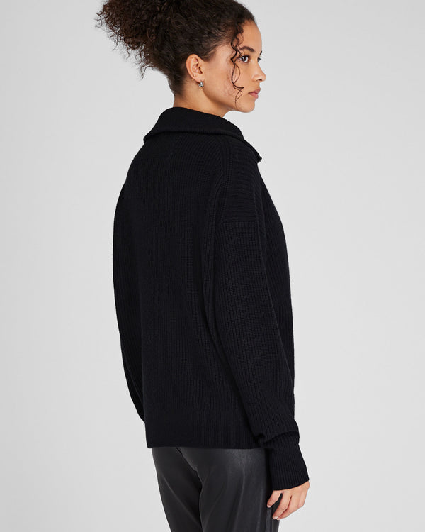 Club Monaco Cashmere Quarter-Zip Sweater Black