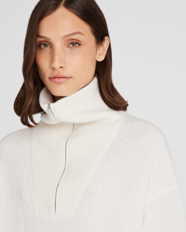 Club Monaco Cashmere Quarter-Zip Sweater Ivory