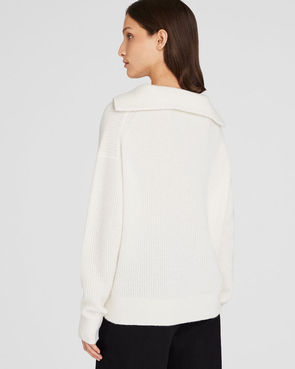 Club Monaco Cashmere Quarter-Zip Sweater Ivory